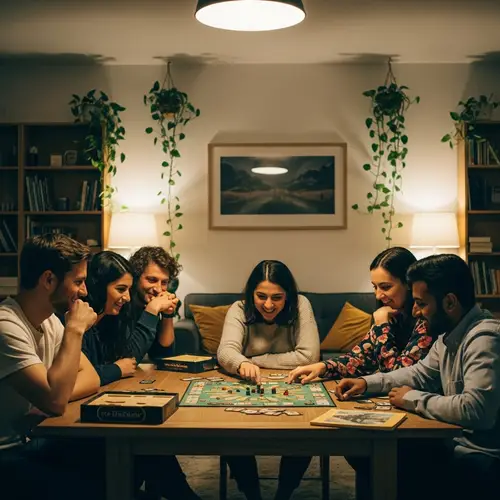 Friends Playing Board Games in Cozy Living Room | Vintage Vibe