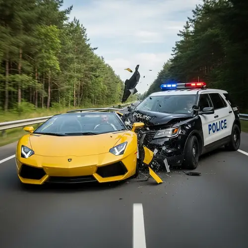 High-Speed Lamborghini Police Chase Ends in Collision
