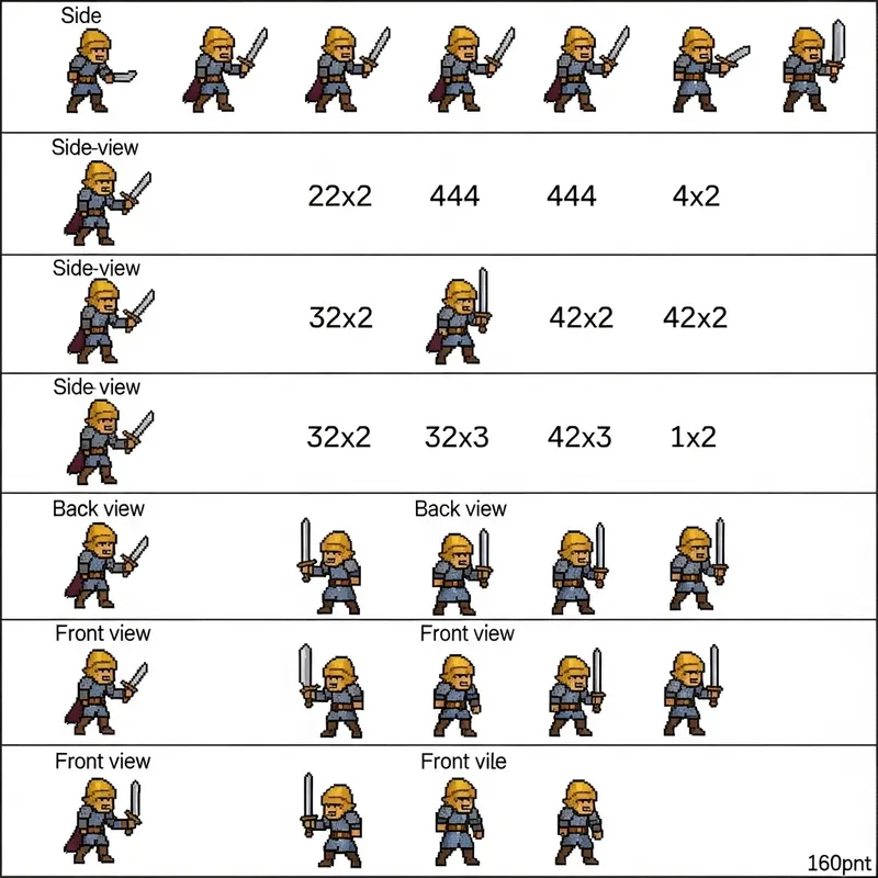 Classic Fantasy RPG Pixel Art Character Sprite Sheet Classic Fantasy RPG Pixel Art Character Sprite Sheet