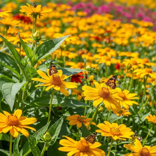 Vibrant Yellow Flowers in Full Bloom - Stunning Garden Display