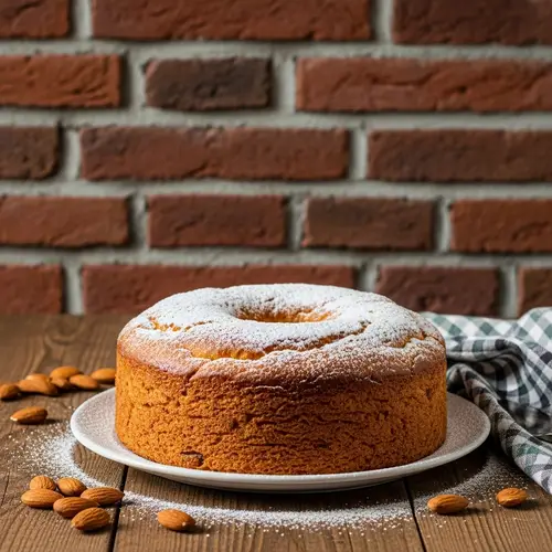 Torta Mantovana: Traditional Italian Cake in Rustic Setting