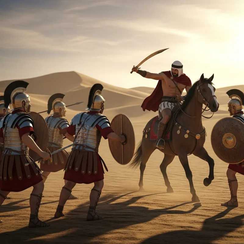 Ancient Roman Warriors vs Arab: Epic Battle in Arabian Desert