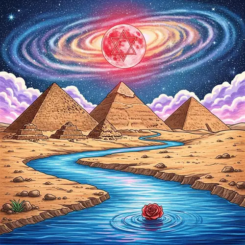 Ancient Pyramids Under a Galactic Sky