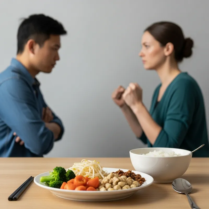 Frugal Meal Argument Scene - Cultural Clash in Conversation
