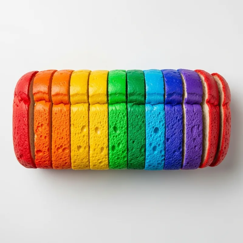 Vibrant Painted Sliced Loaf of Bread Illustration