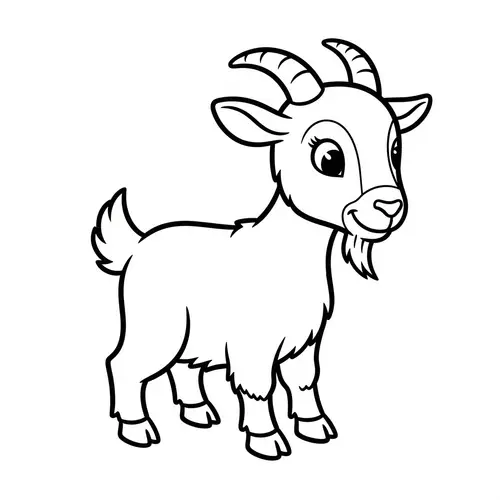 Classic Cartoonish Goat Illustration for Kids