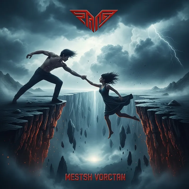 Heroic Silhouettes: Asian Man Saving Hispanic Woman | Dark Atmosphere