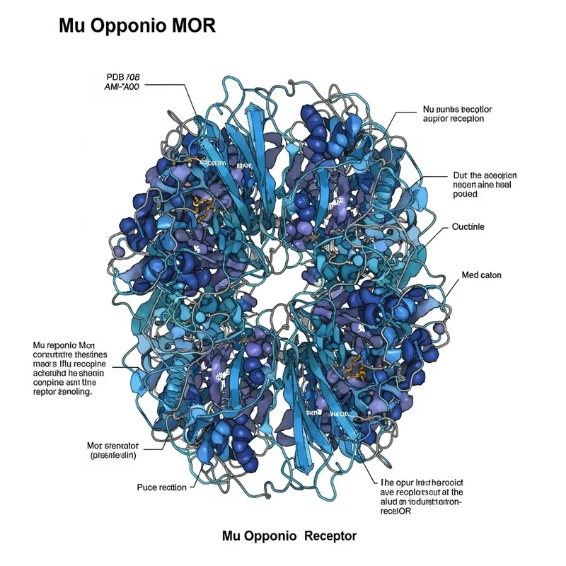 Mu Receptor 3D Crystal Structure | Detailed PDB Illustration