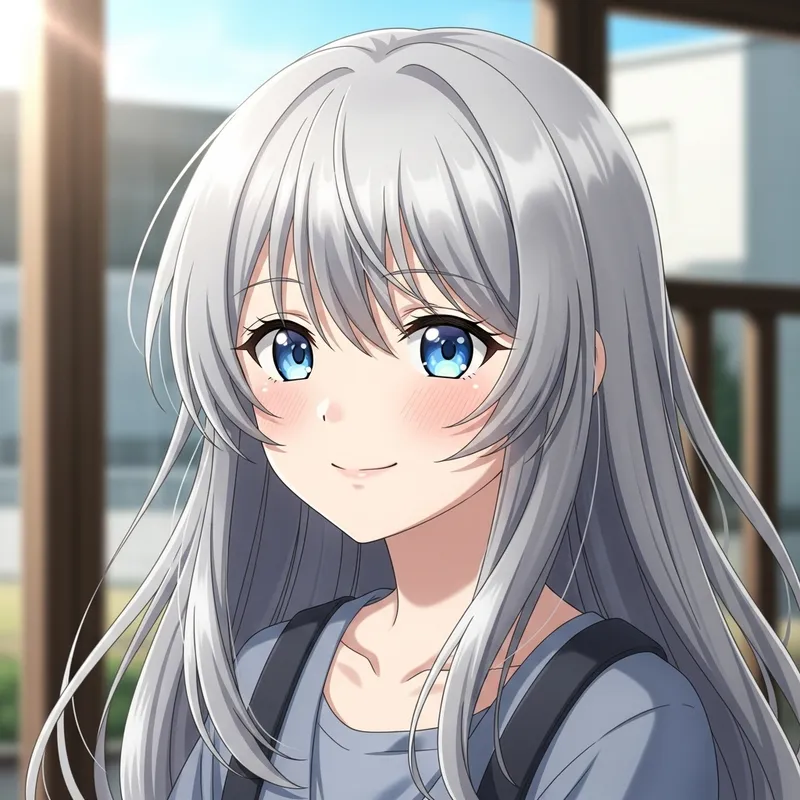 Cute 12-Year-Old with Beautiful Silver Hair