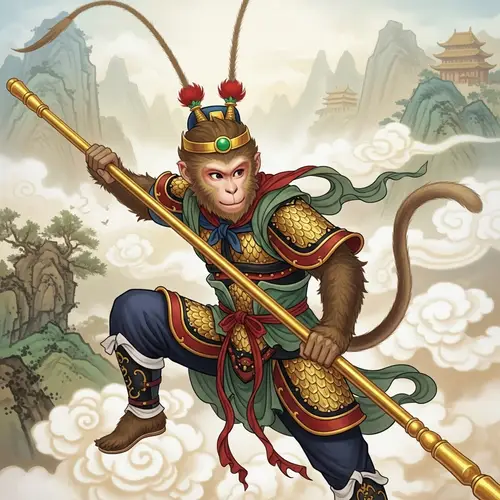 Monkey King Traditional Chinese Painting