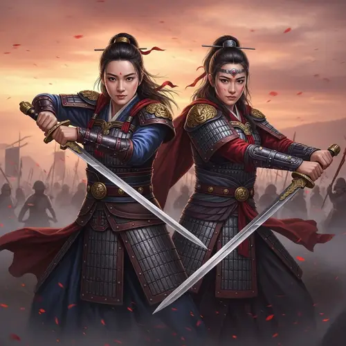 Epic Battle Scene of Chinese and Eurasian Female Warriors