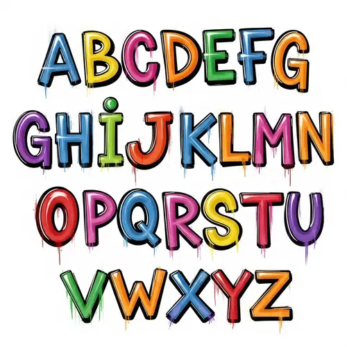 Vibrant Graffiti-Style Latin Alphabet Composition