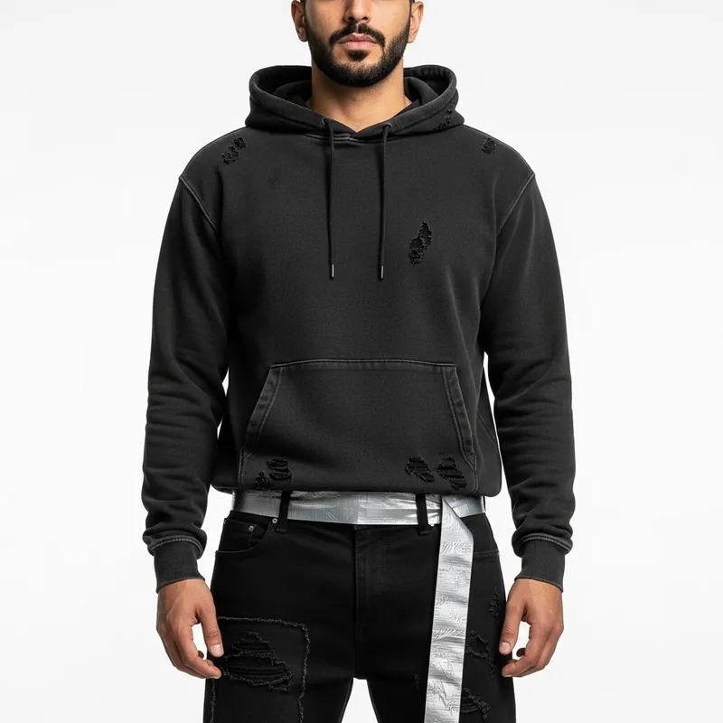 Rugged Style: Black Hoodie & Duct Tape Belt Outfit Rugged Style: Black Hoodie & Duct Tape Belt Outfit