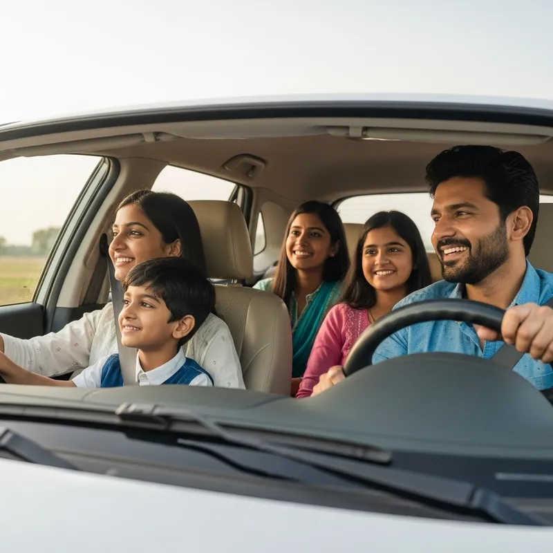 Captivating Indian Family Car Journey: Kids Enchanted by Village Views Captivating Indian Family Car Journey: Kids Enchanted by Village Views