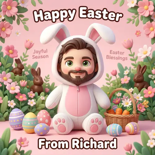 Cute Bunny Easter Card Design Ideas