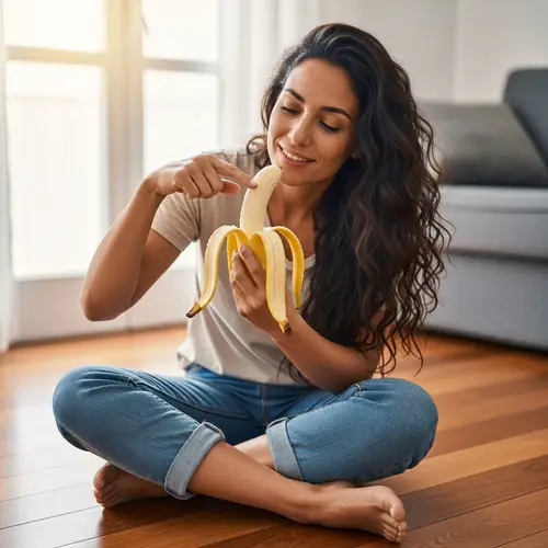 Spanish Woman Playing with Banana | Relaxation and Joy