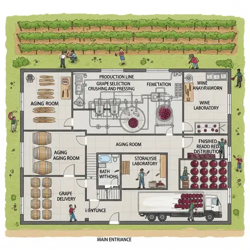 Red Wine Factory Floor Plan | Production, Aging & Analysis Spaces