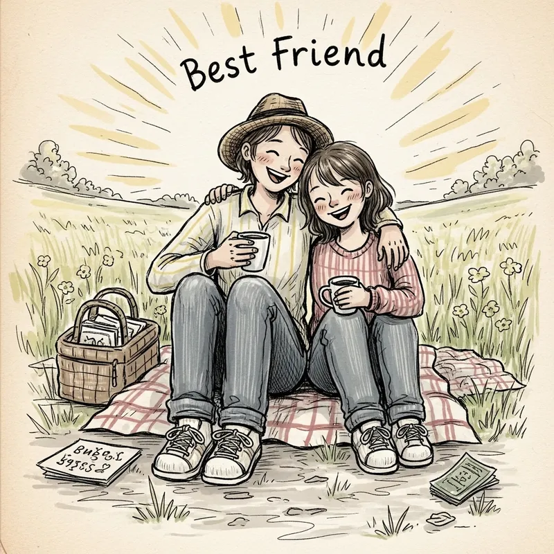 Nostalgic Portrait Illustration - Hand-Drawn Whimsical Art