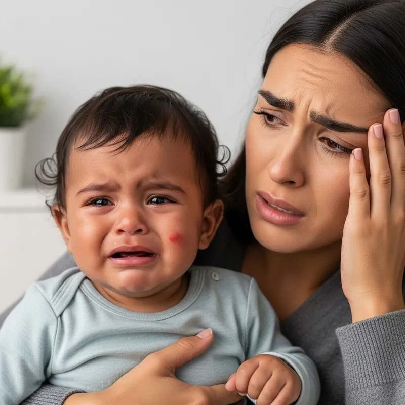Distressed Child Crying with Overwhelmed Mother | Emotional Family Scene