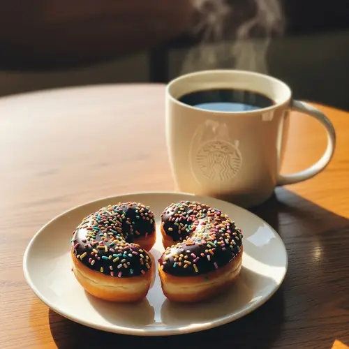 Starbucks Coffee with Donut | Enjoy a Cozy Morning Treat