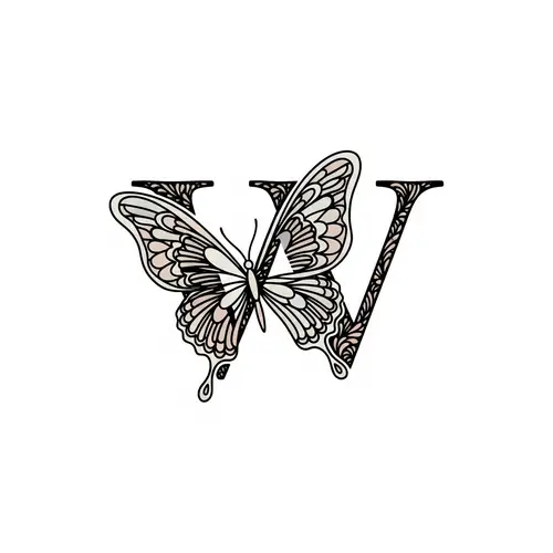 Butterfly-Inspired 'W' Minimalist Logo Design