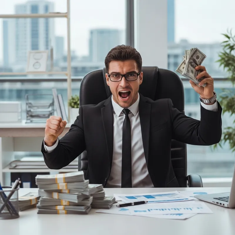 Successful Entrepreneur Elon Musk in Wealthy Office