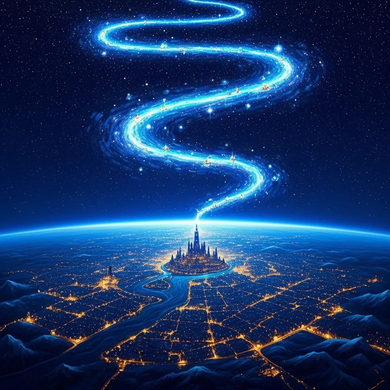 Ethereal Celestial Scene: River of Stars and Cosmic Unity Ethereal Celestial Scene: River of Stars and Cosmic Unity