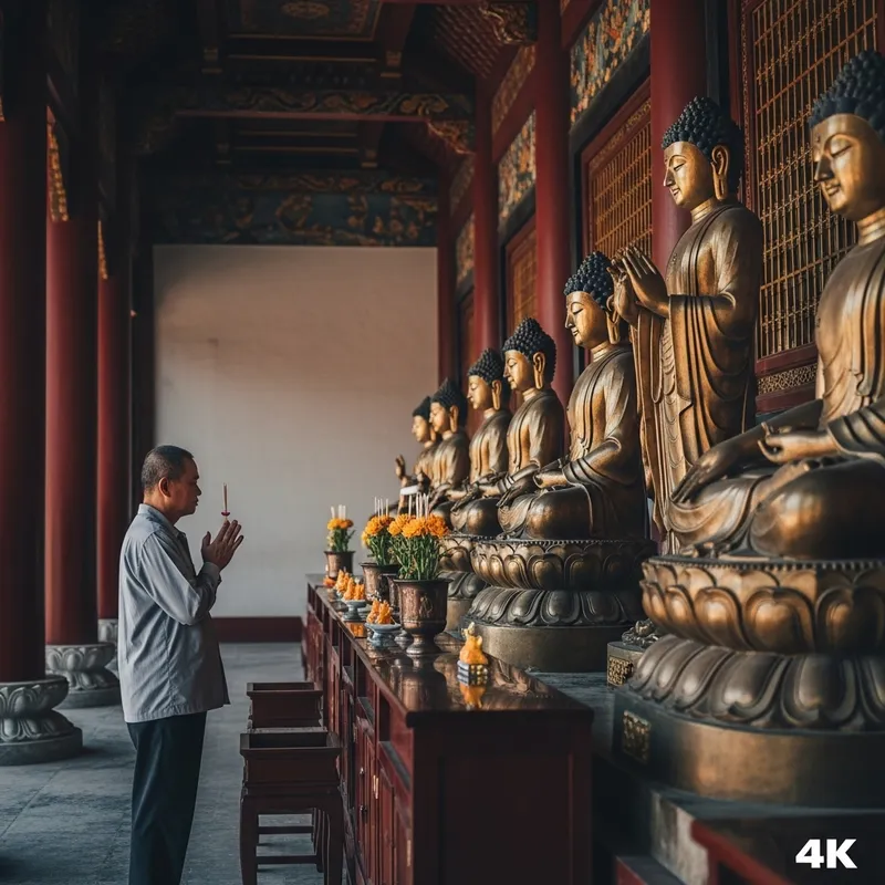 Visiting Temple: Bowing to Buddha & Bodhisattva Prayers