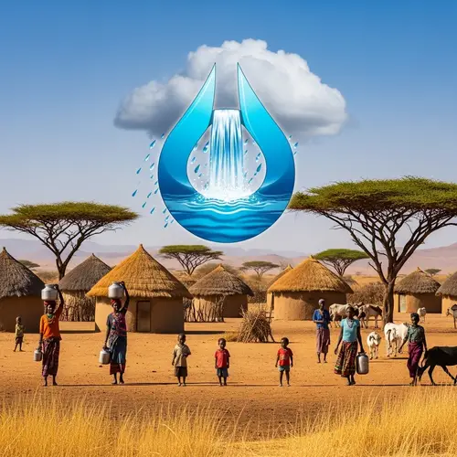 Water Symbol in African Desert Village - Life and Nurturing