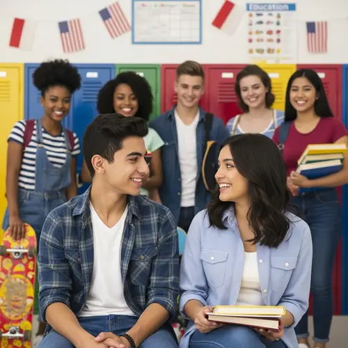 Teenage First Love Story: School Setting with Diverse Friends