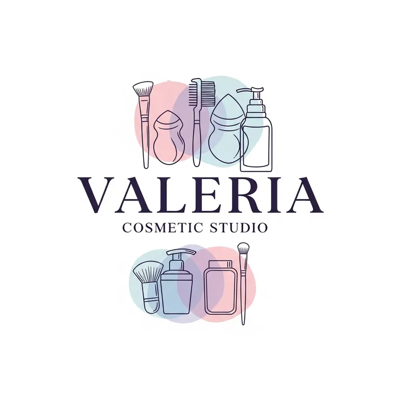 Elegant Cosmetic Studio Logo Design - Valeria Elegant Cosmetic Studio Logo Design - Valeria