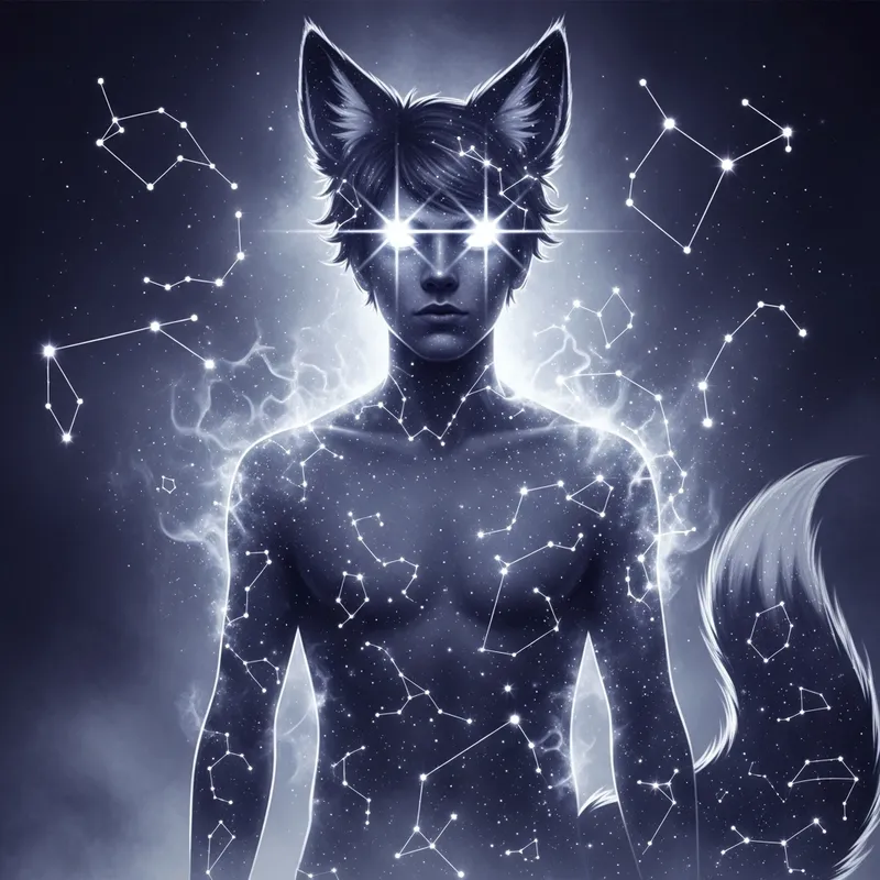Ethereal Celestial Being with Cosmic Mist and Fox Features | Mythical Fantasy Ethereal Celestial Being with Cosmic Mist and Fox Features | Mythical Fantasy