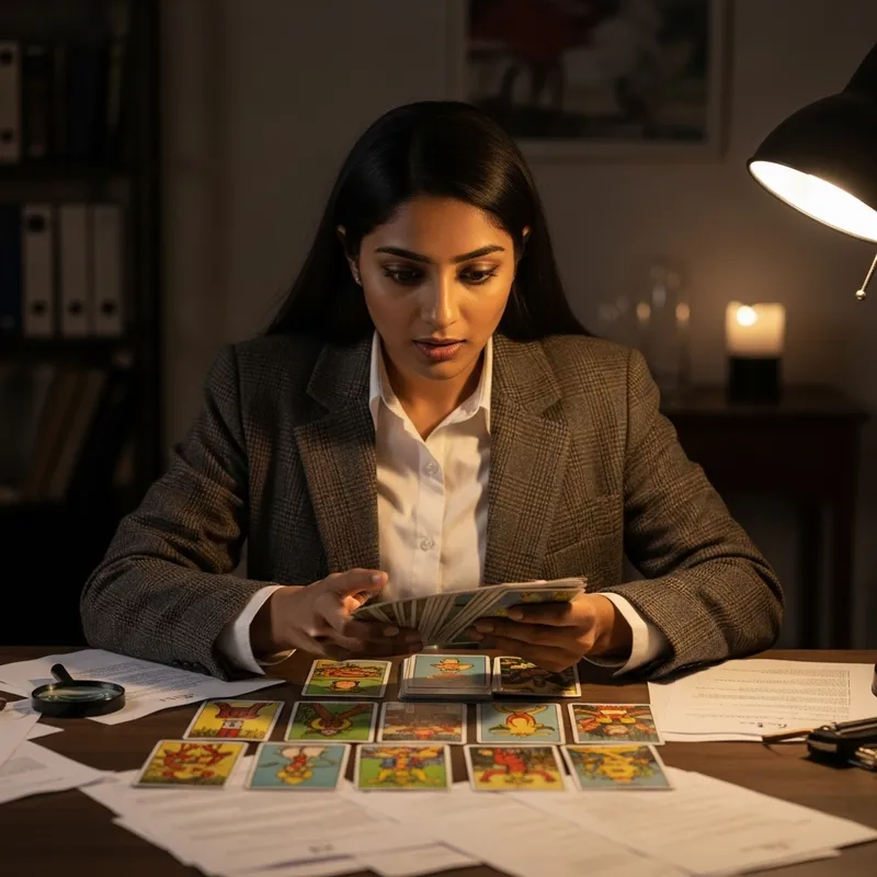 Female Detective Using Tarot Cards to Solve Mysteries