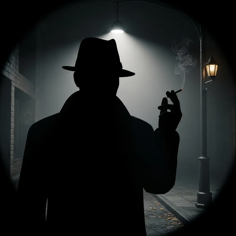 Mysterious Silhouette in Noir Photography - Vintage Film Capture