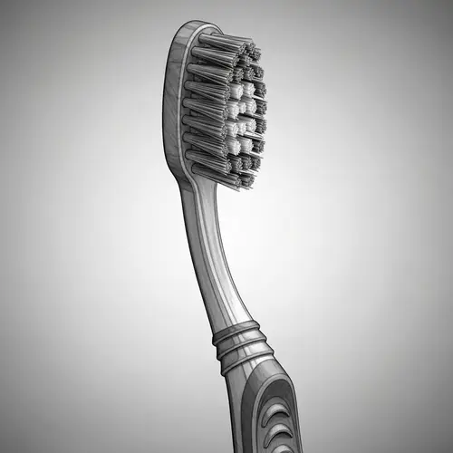 Three-Dimensional Toothbrush in Grayscale: Artistic Perspective
