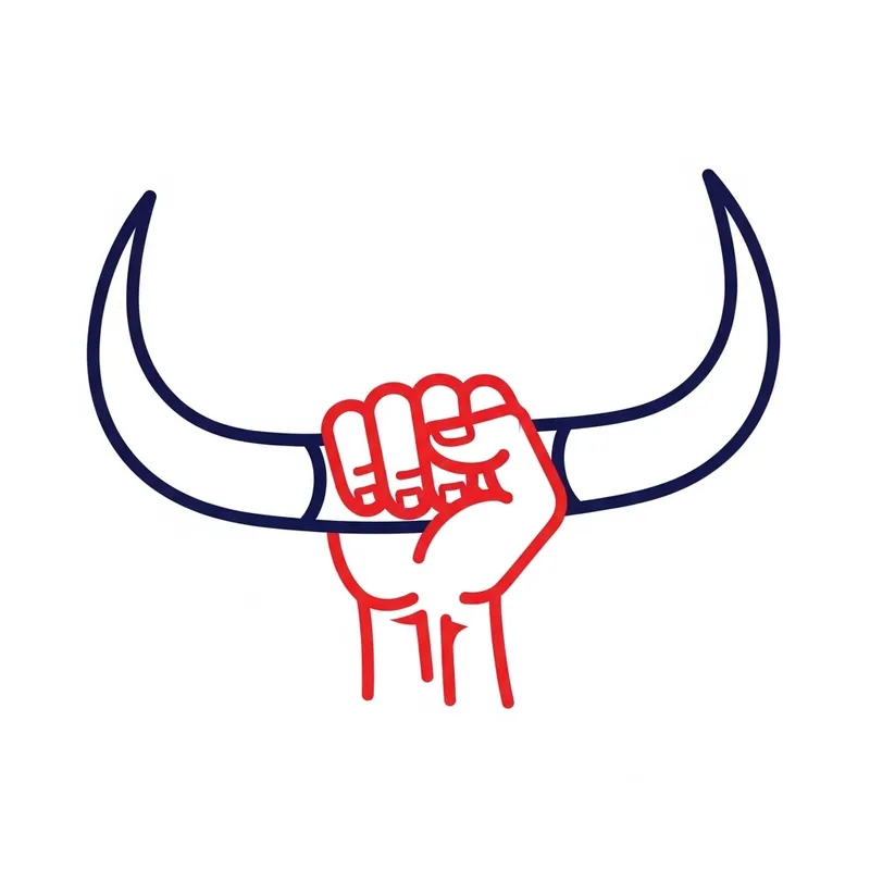 Hand Holding Bull's Horns Logo Design