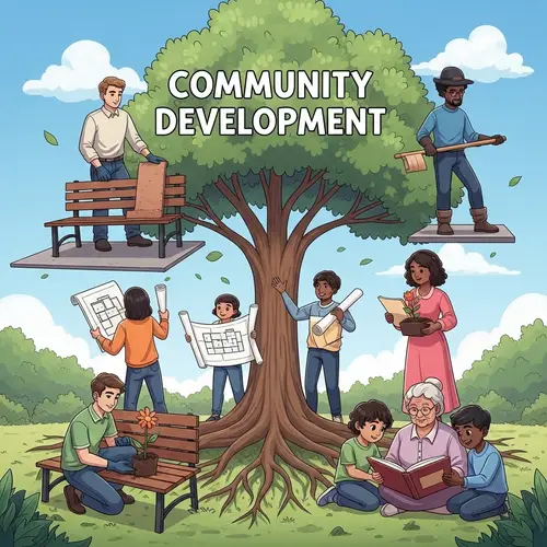 Community Development Poster with Diverse Unity