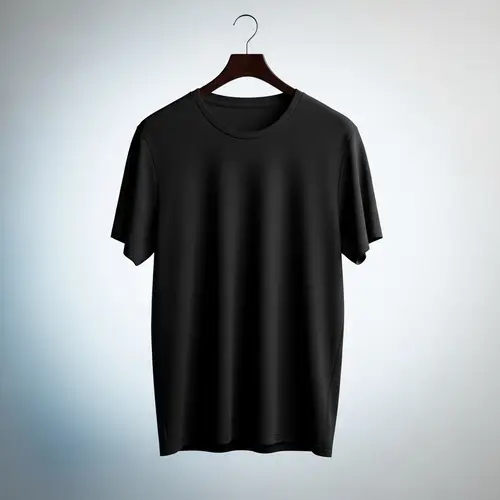 Black T-Shirt on Hanger | Professional Product Photography