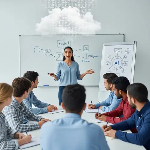 Passionate Hispanic Female Teacher Teaching AI Concepts