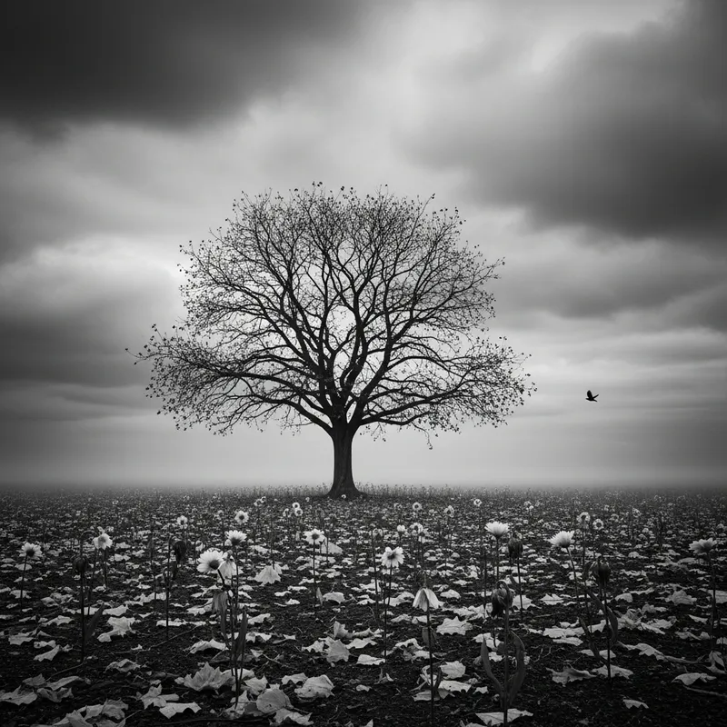 Melancholic Solitude: Haunting Image of Barrenness