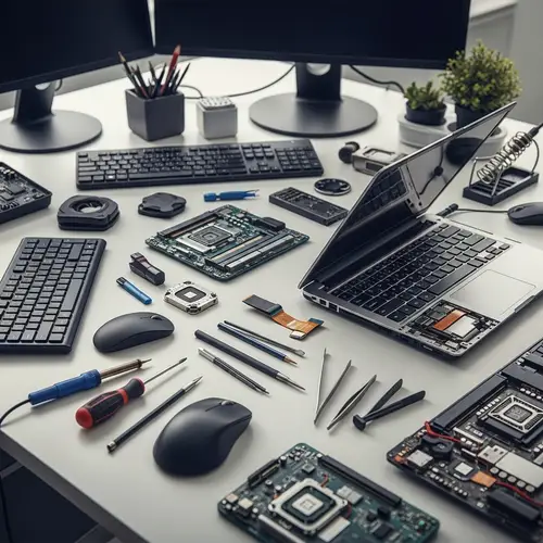 Professional Computer Repair Workspace Background