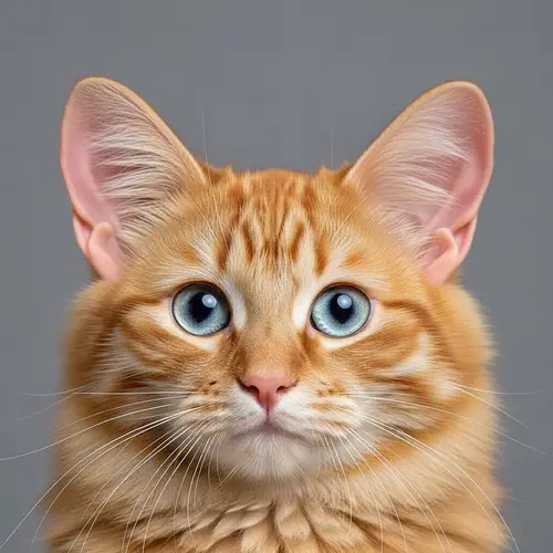 Curious Ginger Cat with Human Ears | Surreal Feline-Human Crossover