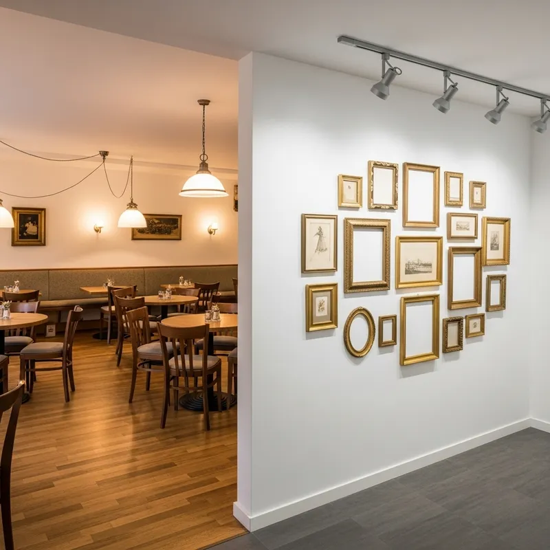 Cozy Café with Art Gallery Layout Ideas