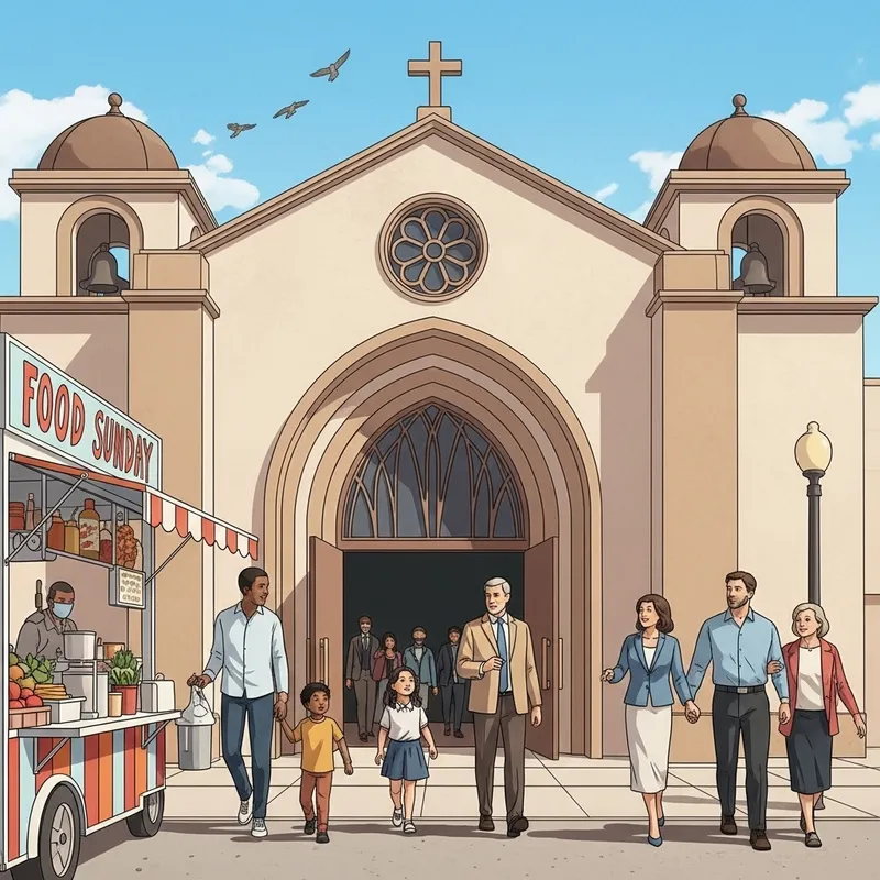 Diverse Families Embracing at San Diego Church