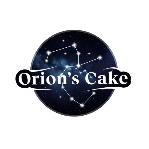 Orion's Cake: Celestial Bakery Logo with Constellation Design