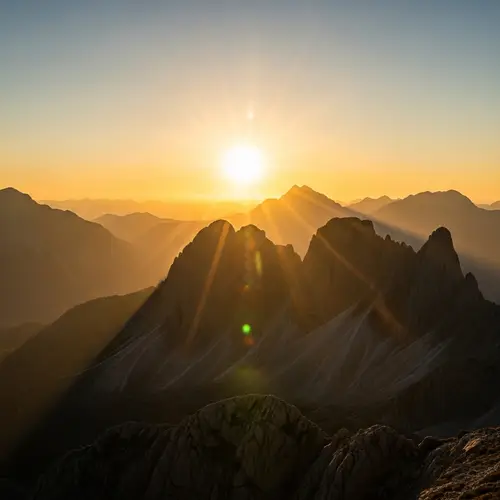 Captivating Sunset Over Grand Mountains - Abstract Scene