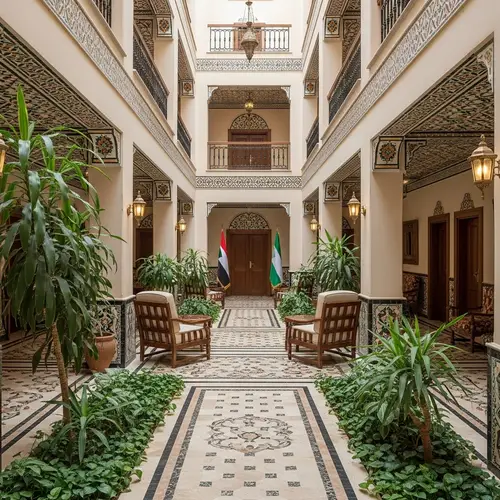 Elegant Sudanese Embassy Compound | Opulent Interiors & Traditional Designs