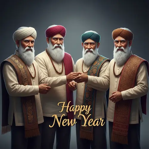 Wise Figures in Filipino Barong | Happy New Year Celebration