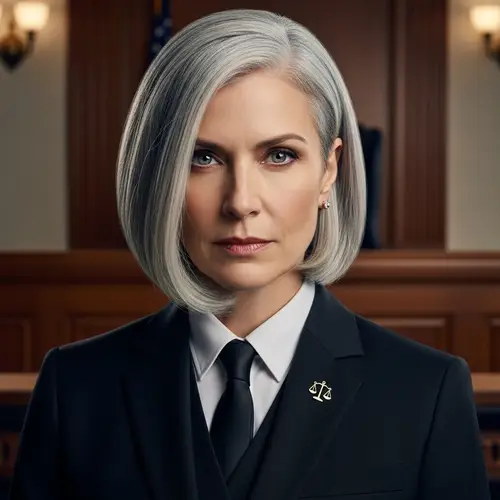 Judge Salt: Powerful Woman of Justice with Gray Hair