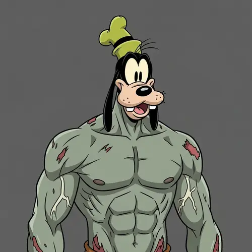 Muscle Disney Goofy Zombie - Unique Cartoon Art
